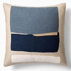 Crewel Block Art Pillow Cover - 20"x20", Midnight