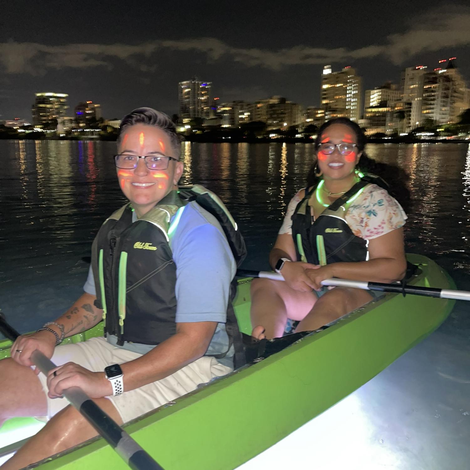 Nighttime LED kayaking in PR