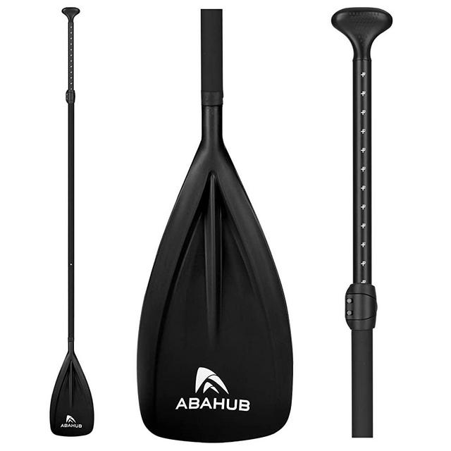 Abahub 3-Piece SUP Paddles, Lightweight Stand-up Paddle Oars for Paddleboard, Adjustable Aluminum Alloy PU Coated Shaft 68" - 84", Black/Blue/Green/Orange/Yellow Plastic Nylon Blade