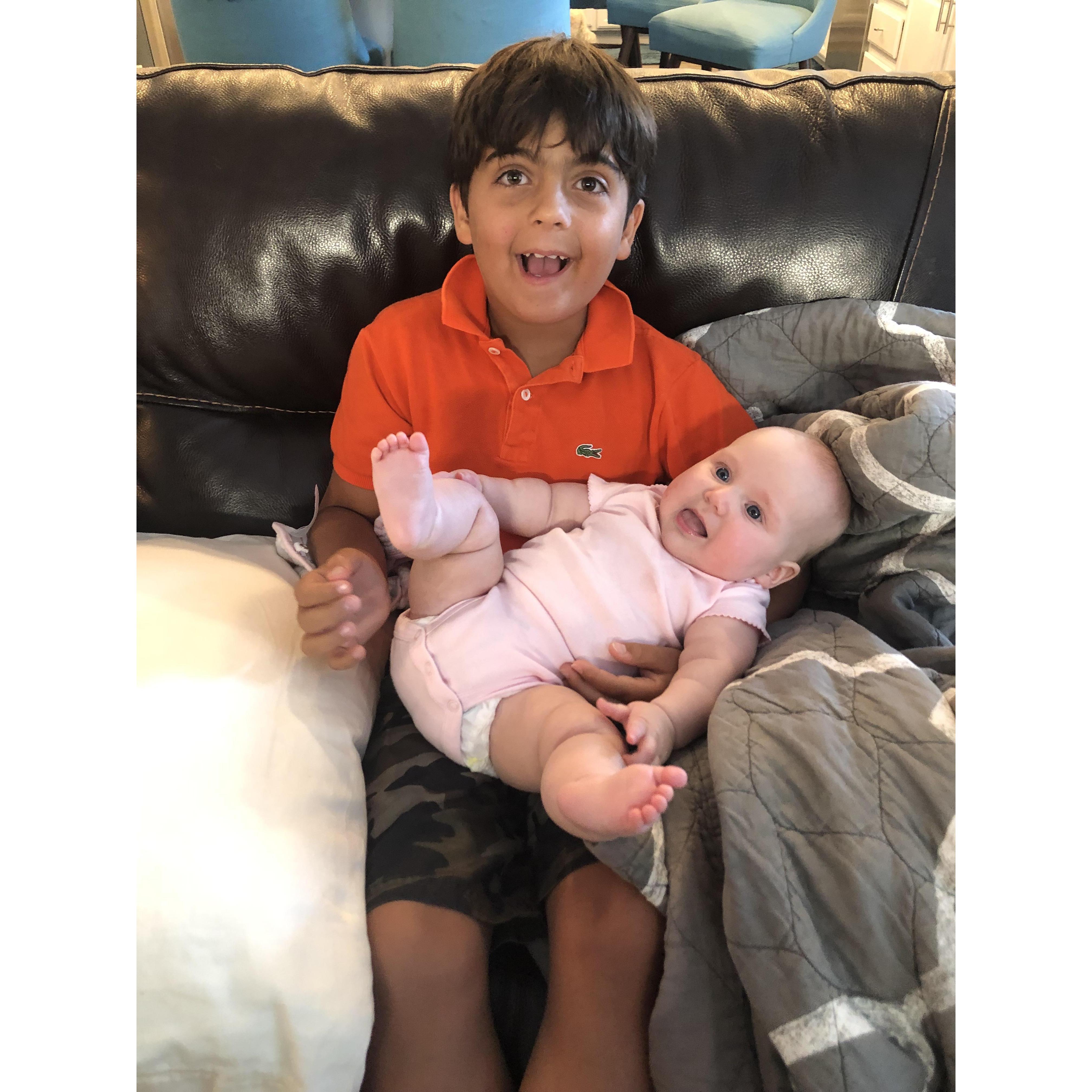Jayden and his soon-to-be cousin, Rylee