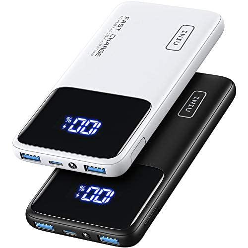[2 Pack] INIU Portable Charger, 22.5W PD3.0 QC4.0 USB C Fast Charging 10500mAh LED Display Power Bank, Battery Pack with Phone Holder for iPhone 13 12 11 Samsung S20 Google LG AirPods iPad Tablet etc.