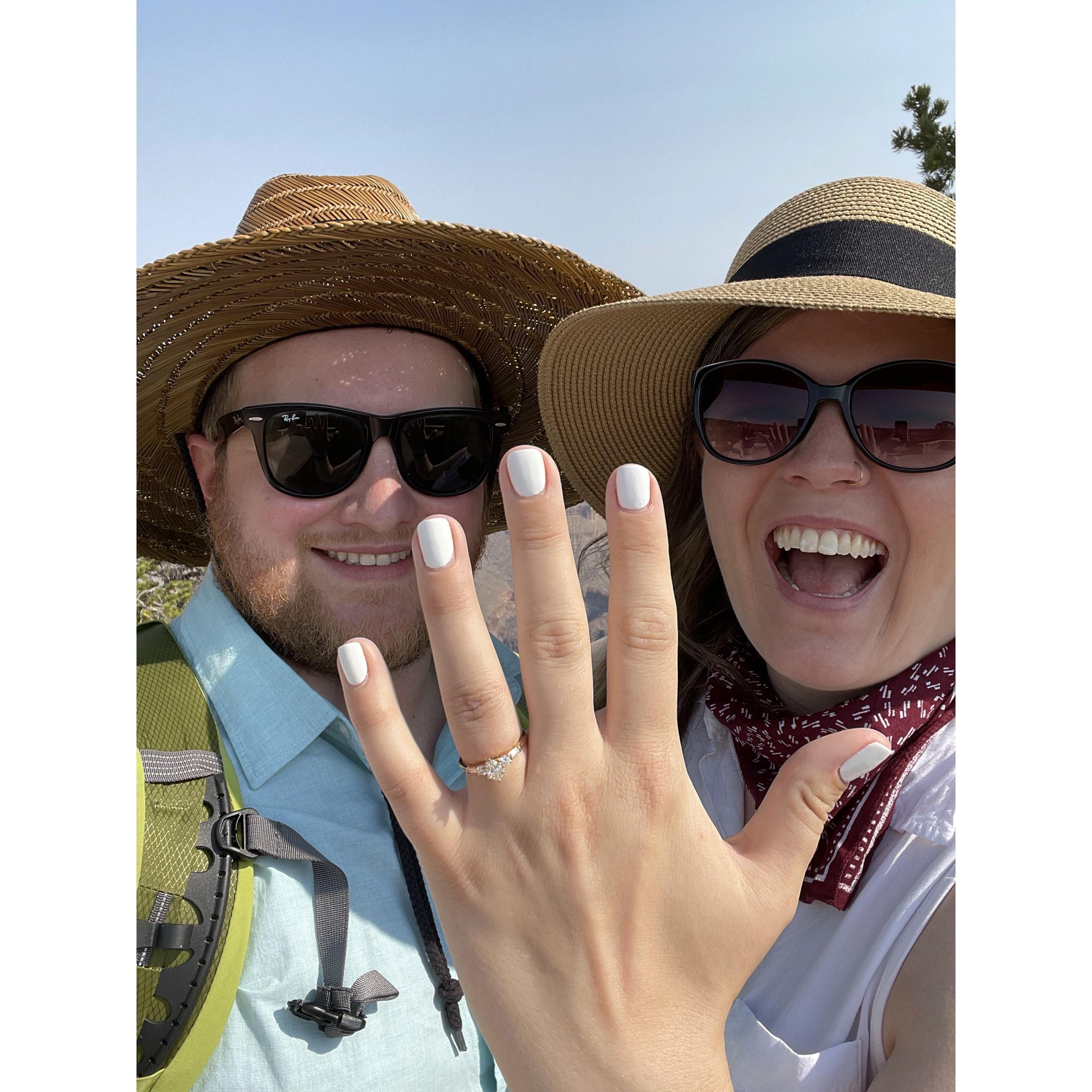 June 2021: Declan proposes at the Grand Canyon!