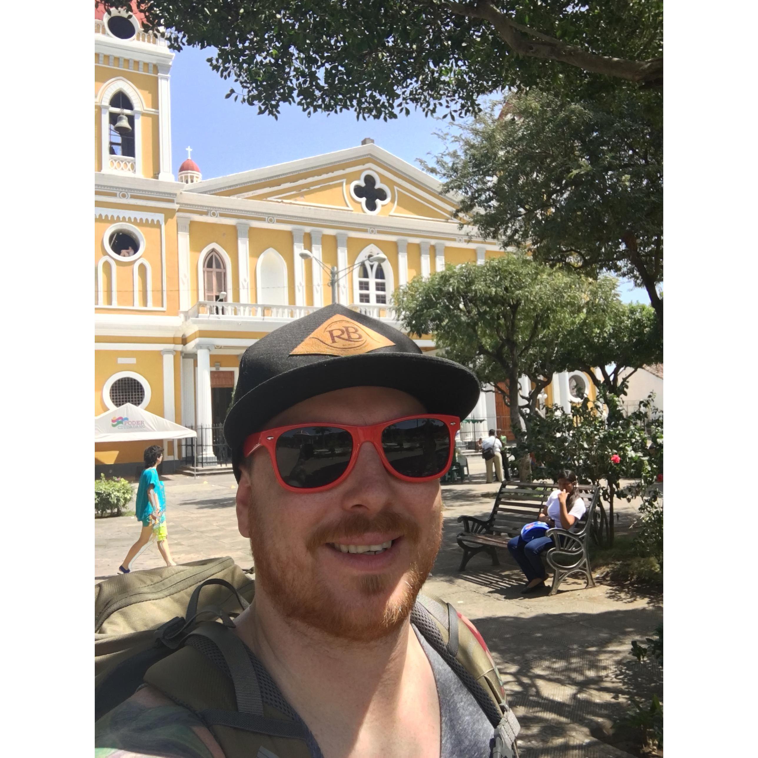 Taking in the historic sites in Granada, Nicaragua.