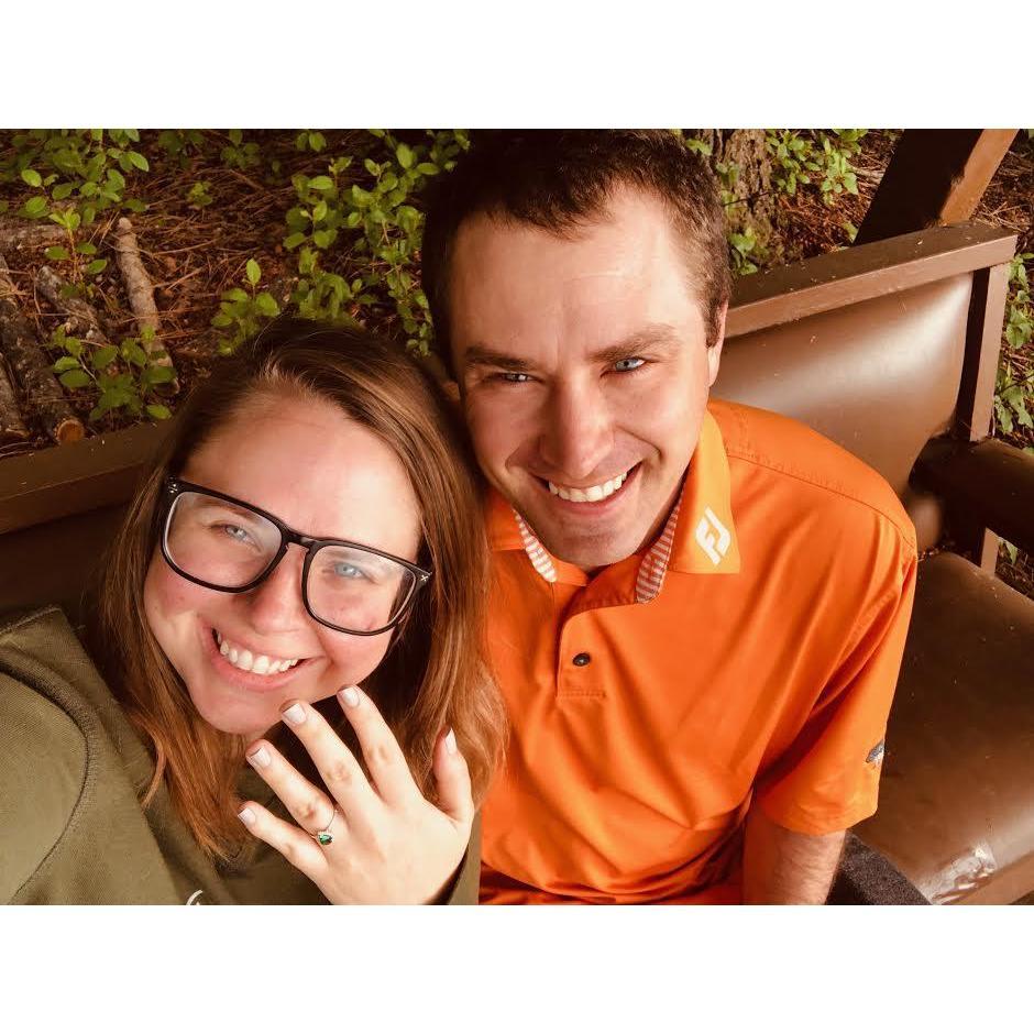 Morning after we got engaged! On the same swing we took engagement photos a few months later.