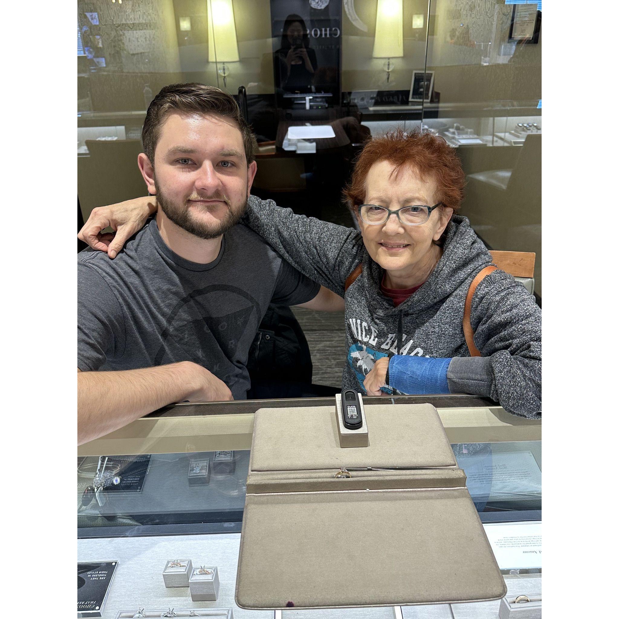 November 19th, 2023: Tim goes shopping for an engagement ring with his mom, Liz.