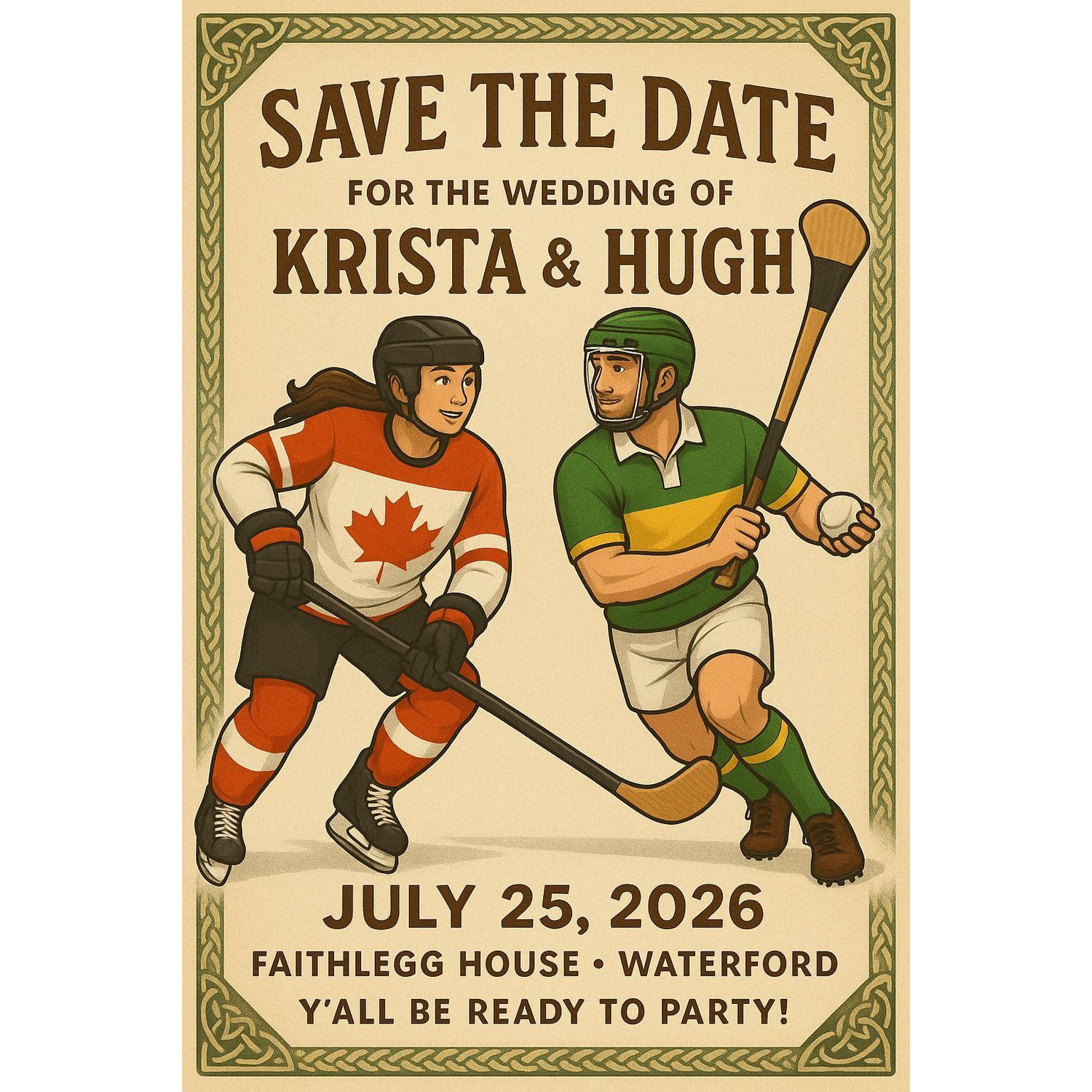 Hugh's preferred Save the Date