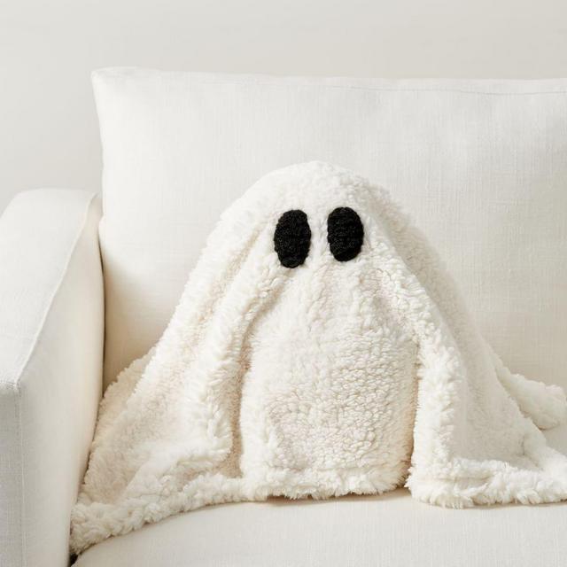 Gus Ghost Sphere Pillow, 11" x 13", Ivory