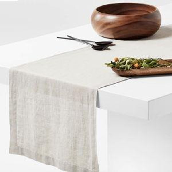 Marin 120" Natural EUROPEAN FLAX -Certified Linen Table Runner