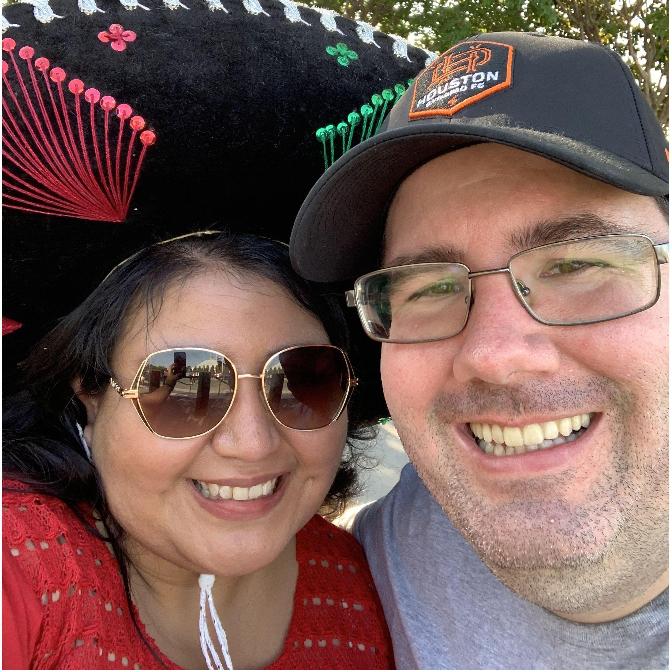Our first national soccer game. Supporting el Tri!