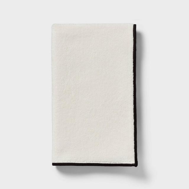 1pc Luxe Border Stitch Hand Towel Black/White - Threshold™