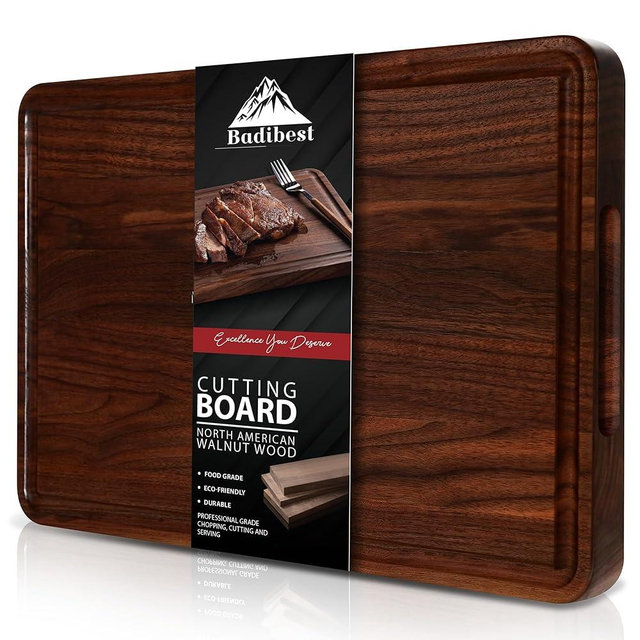 Luxury Handcrafted North American Walnut Cutting Board – 18x12 inches Heavy Duty, Eco-Friendly, Food Grade, Professional Grade Chopping Board for Home & Restaurant Use