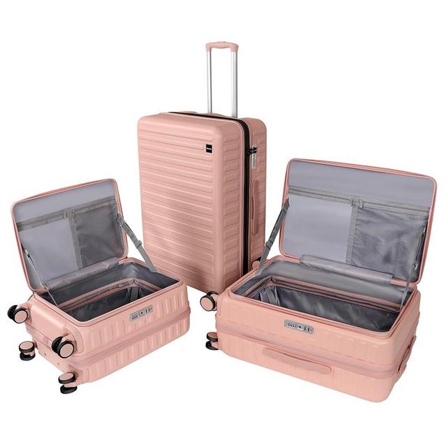 WireHot 3-Piece 20/24 Top Opening Hardshell Lightweight Luggage and 28-Inch Clamshell Opening Suitcase with Spinner Wheels & TSA Locks for Woman Girls Travel, Pink 20in/24in/28in