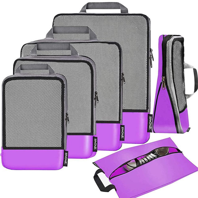 BAGAIL 4 Set/5 Set/6 Set Compression Packing Cubes Travel Accessories Expandable Packing Organizers