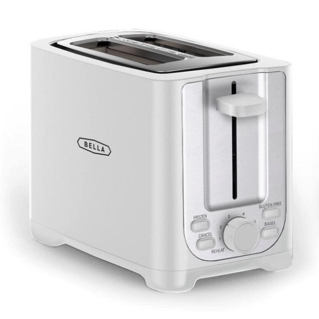 BELLA 2 Slice toaster, Stainless Steel and White