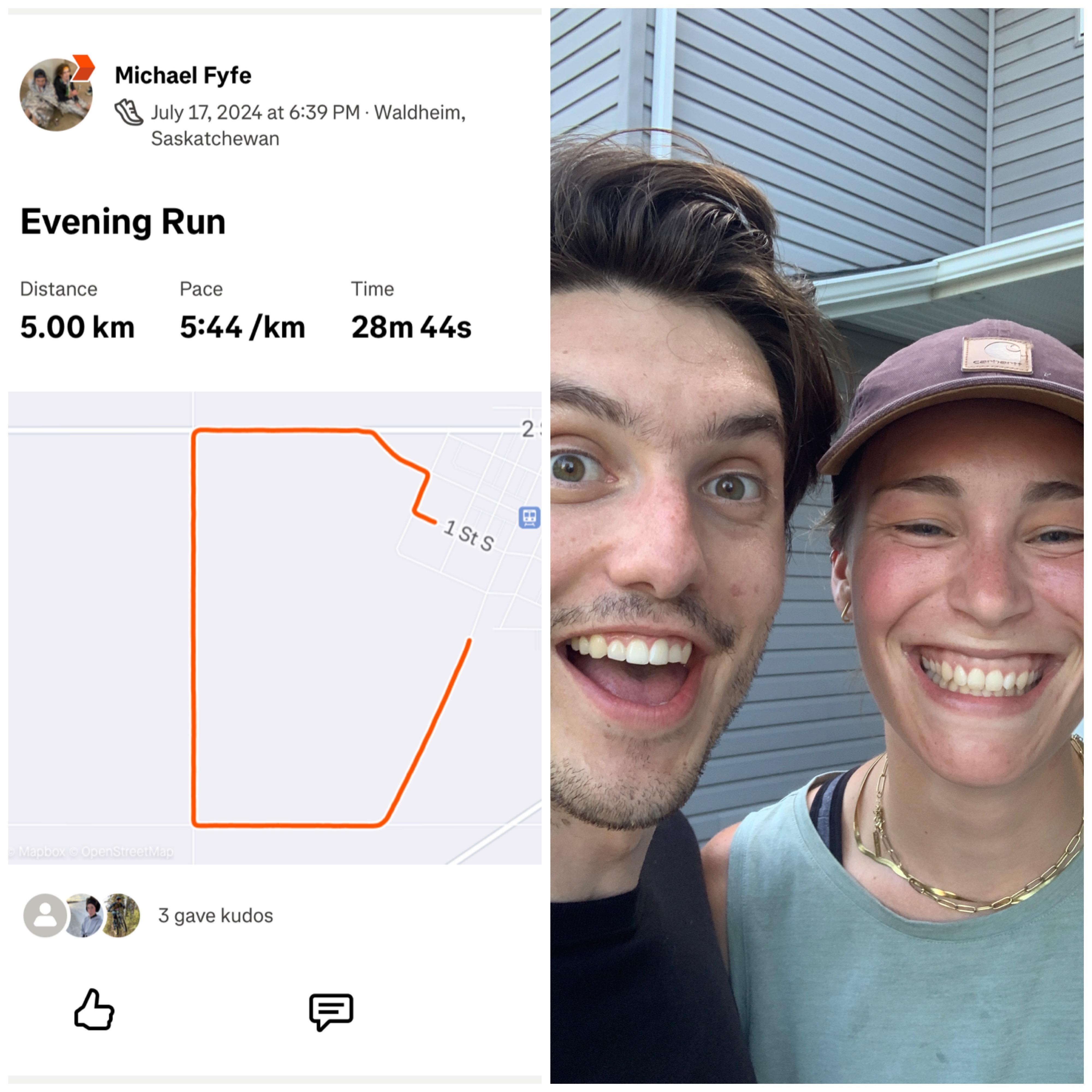 Mercedes said she wouldn't run with Mike until she could run a 5k, and whew! Look at that pace...