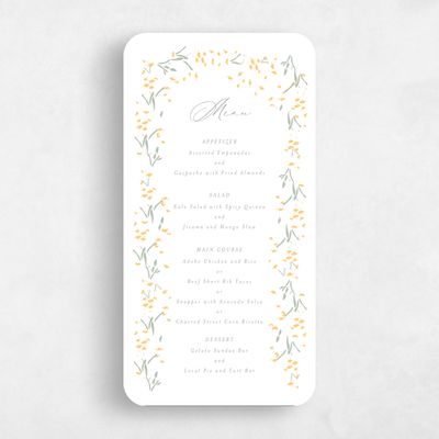Yellow Rounded Wedding Menu - Regal