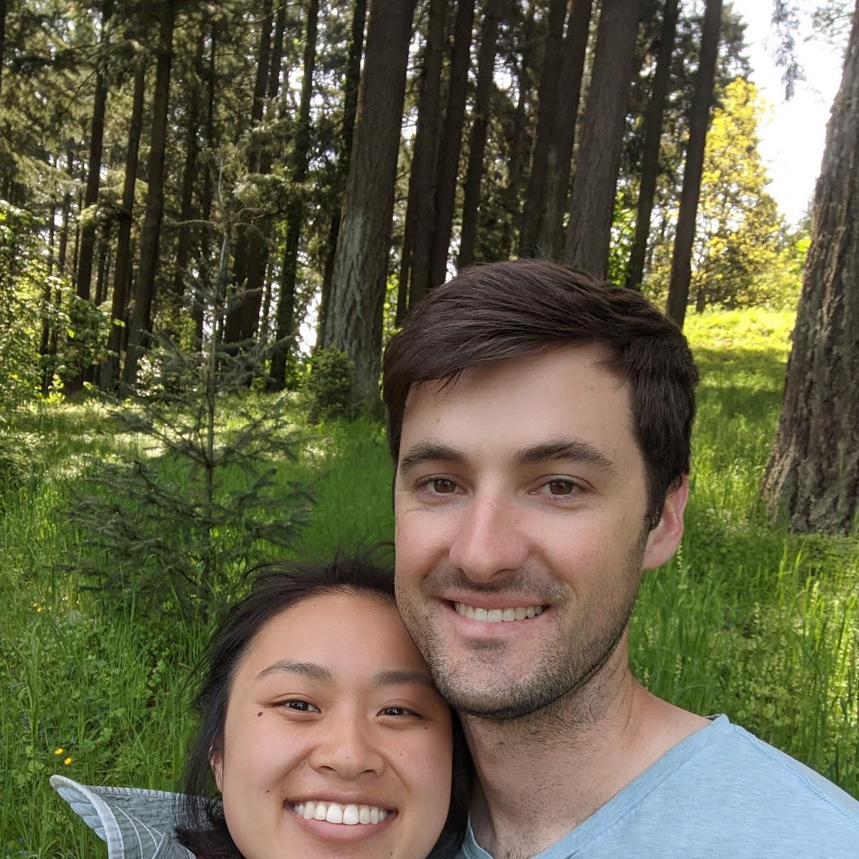 Hiking at Mt. Tabor in Portland, OR.