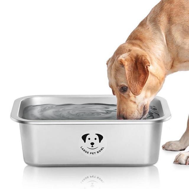 Stainless Steel Dog Bowls for Large Dogs, High Capacity Metal Dog Food Bowls, Dog Food and Water Bowls for Large, X-Large, and Big Dogs 1.25 Gallons