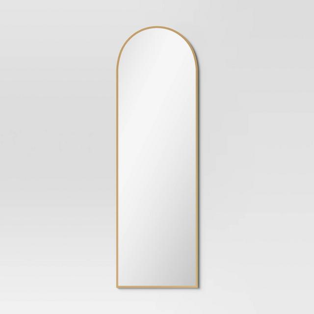 20" x 65" Rectangle Metal Wall Mirror Brass - Threshold™