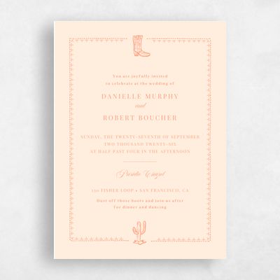 Buttercream, Orange Wedding Invitation - Jerome Classic