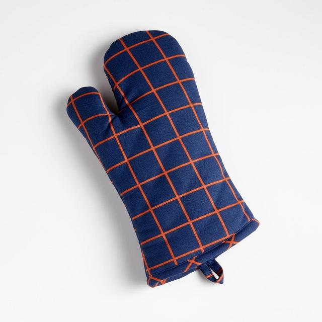Blue Windowpane Oven Mitt