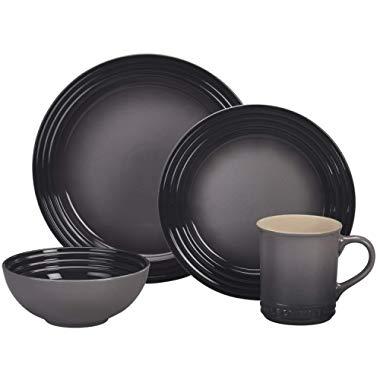 Le Creuset PGWSV16-037F Stoneware Dinnerware Set, 16 Piece, Oyster