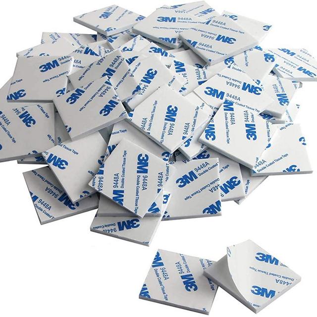 120 Pack Square Double Sided Foam Tape Strong Pad Mounting Adhesive Tape (White)
