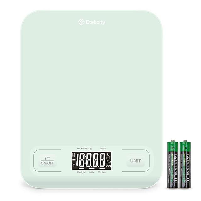Etekcity Food Kitchen Scale, Digital Grams and Ounces for Weight Loss, Baking, Cooking, Keto and Meal Prep, LCD Display, Medium, Green