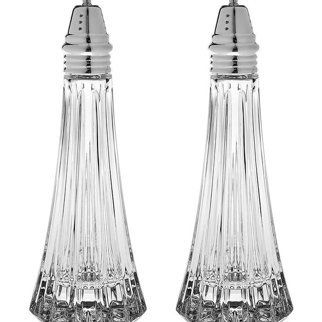 Salt and Pepper Shaker Set - Spice Dispenser Set - Cut Crystal - Large Beautiful Shakers - 7.5" H - Made in Europe - by Barski