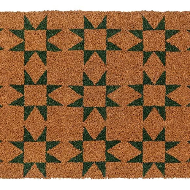 New KAF Home Coir Doormat with Heavy-Duty, Weather Resistant, Non-Slip PVC Backing | 17 by 30 Inches, 0.6 Inch Pile Height | Perfect for Indoor and Outdoor Use (Green)