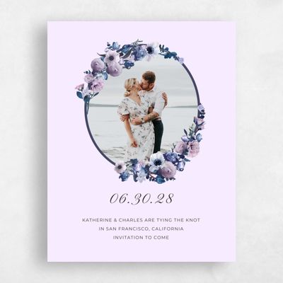 Violet, Purple Wedding Save the Date - Napa Classic