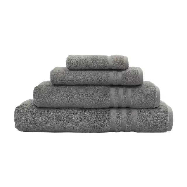Linum Home Textiles Denzi 4-Piece Turkish Cotton Bath Towel Set in Dark Grey