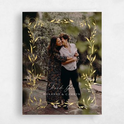 Beige Portrait Wedding Thank You - Clarissa Photo Foil