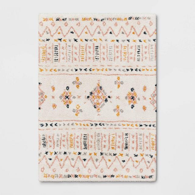 7'x10' Venosa Geometric Shag Area Rug Cream - Opalhouse™