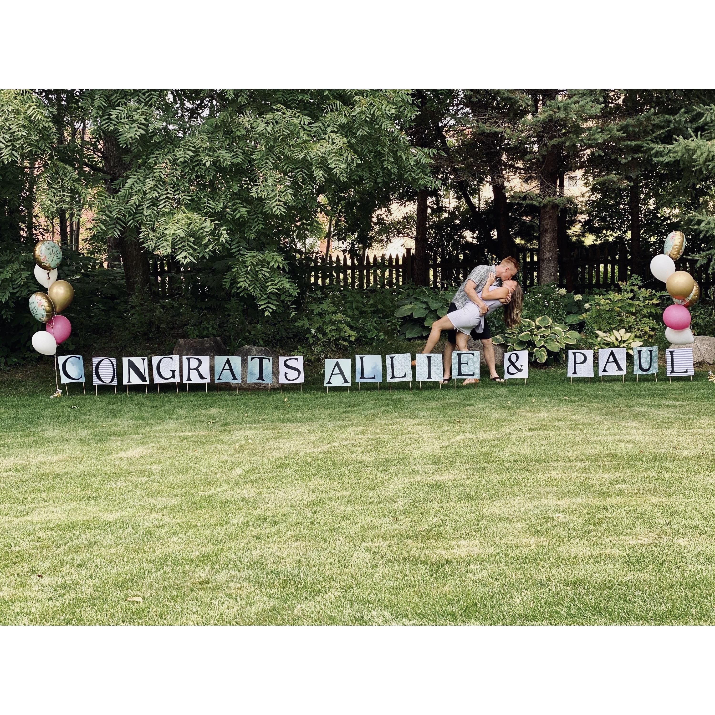 Our engagement party celebrating with friends and family - August, 2020