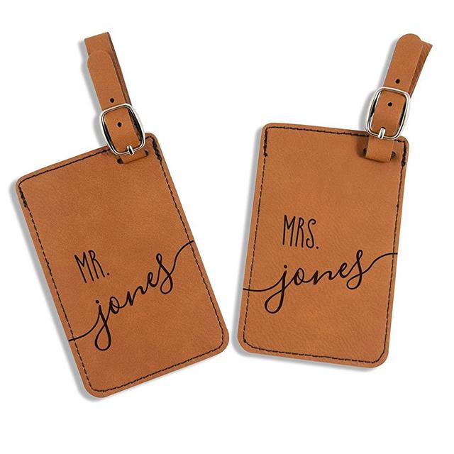 Personalized Mr and Mrs Luggage Tags - Set of 2