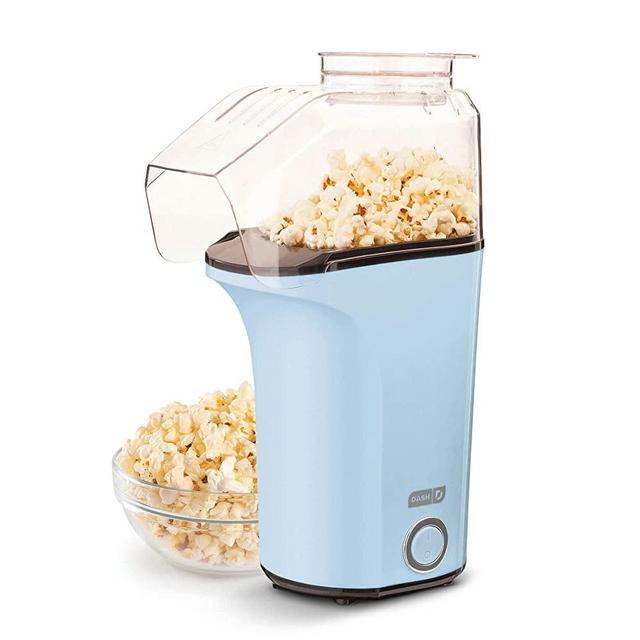 DASH Hot Air Popcorn Popper Maker with Measuring Cup to Portion Popping Corn Kernels + Melt Butter, 16 Cups - Dream Blue