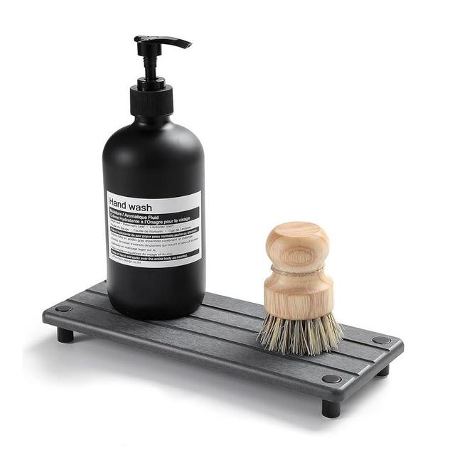Razborci Instant Dry Sink Caddy Riser Kitchen Sink Organizer, Quick Drying Stone Sink Tray Diatomite Sponge Holder Soap Dish, Bathroom Countertop Fast Dry Water Absorbing Rack,Vanity Dispenser Bottle,