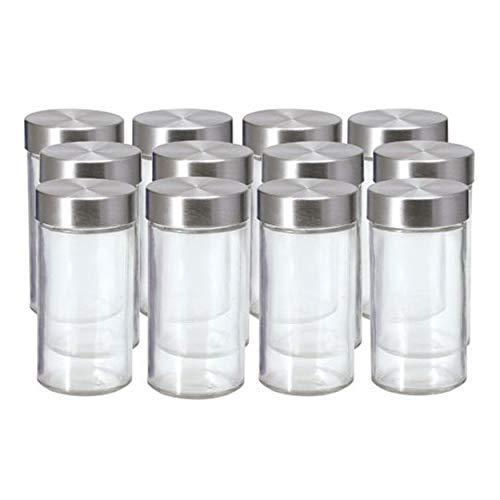 Kamenstein 5238942 Empty Jars, Set of 12, 3 Ounce, Silver Cap