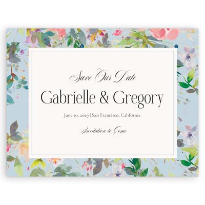 Blue Wedding Digital Save the Date - Addison Landscape