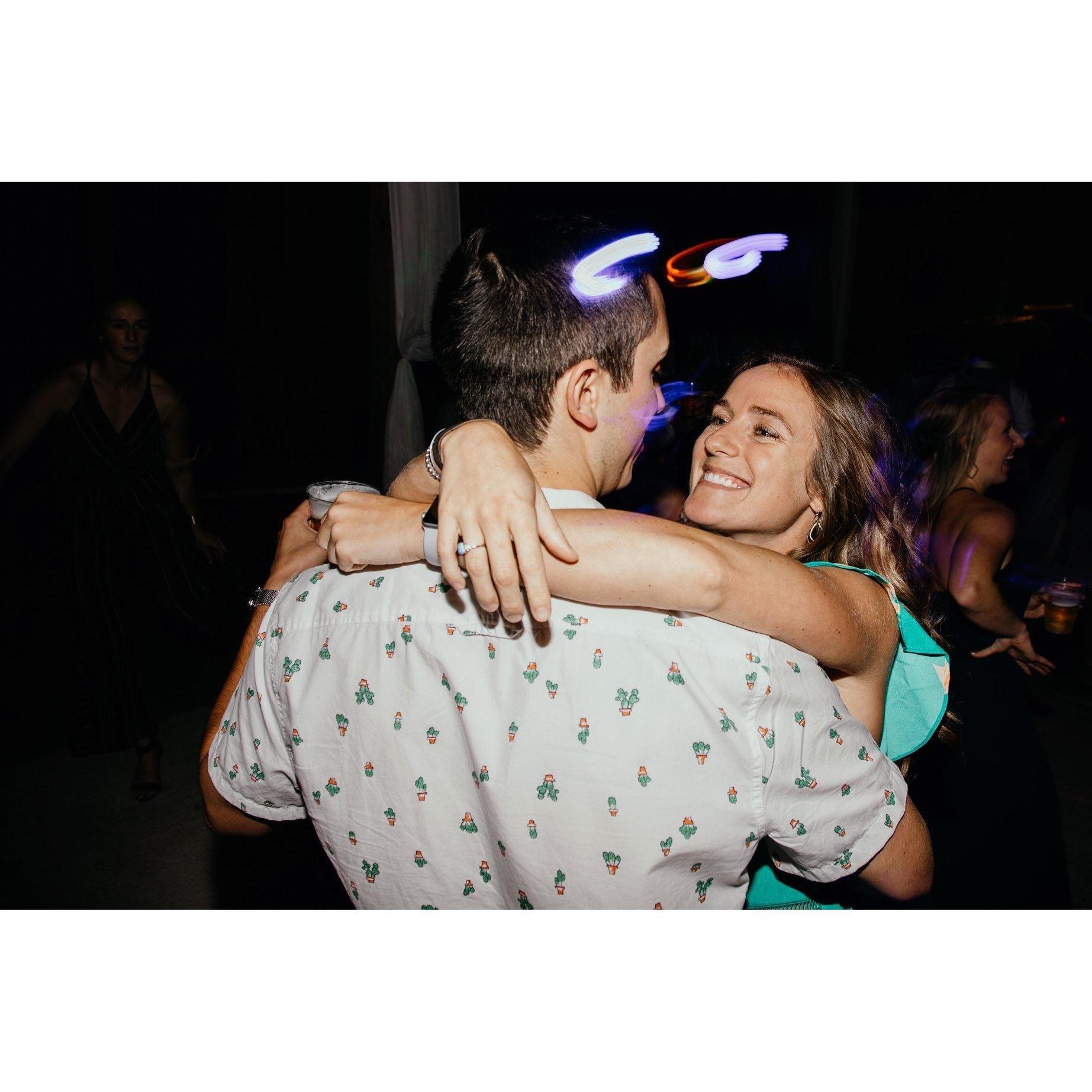 Caught on camera dancing the night away at a friend's wedding