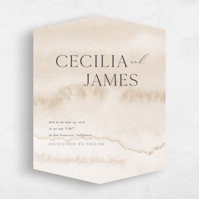 Beige Diamond Wedding Save the Date - Loreto Portrait
