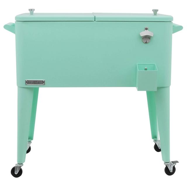 Permasteel PS-A203-MT 80 Quart Portable Rolling Patio Cooler, Mint