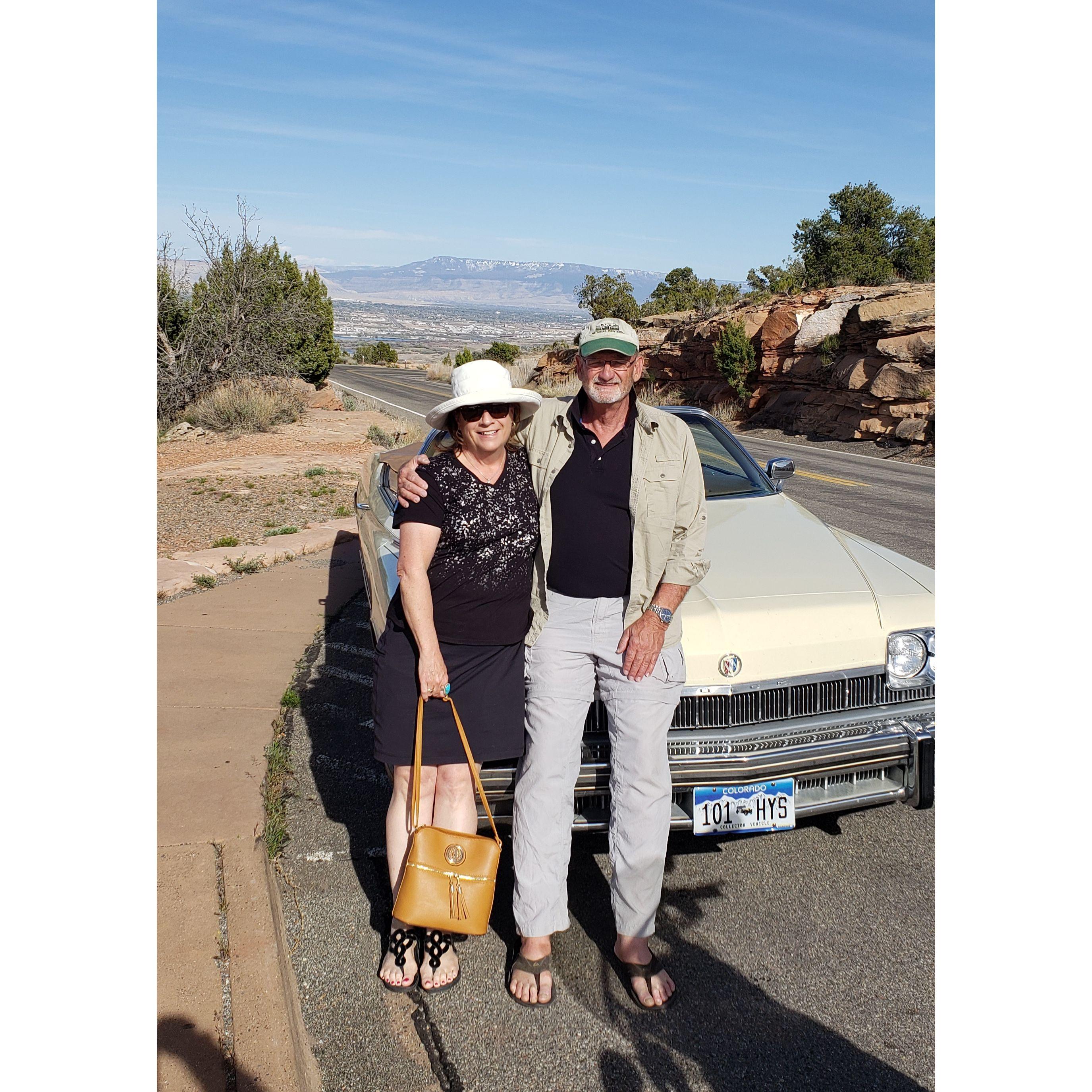 Cruising through the Colorado National Monument in Hal's convertible