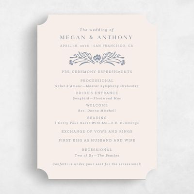 Blue Ticket Wedding Program - Basel