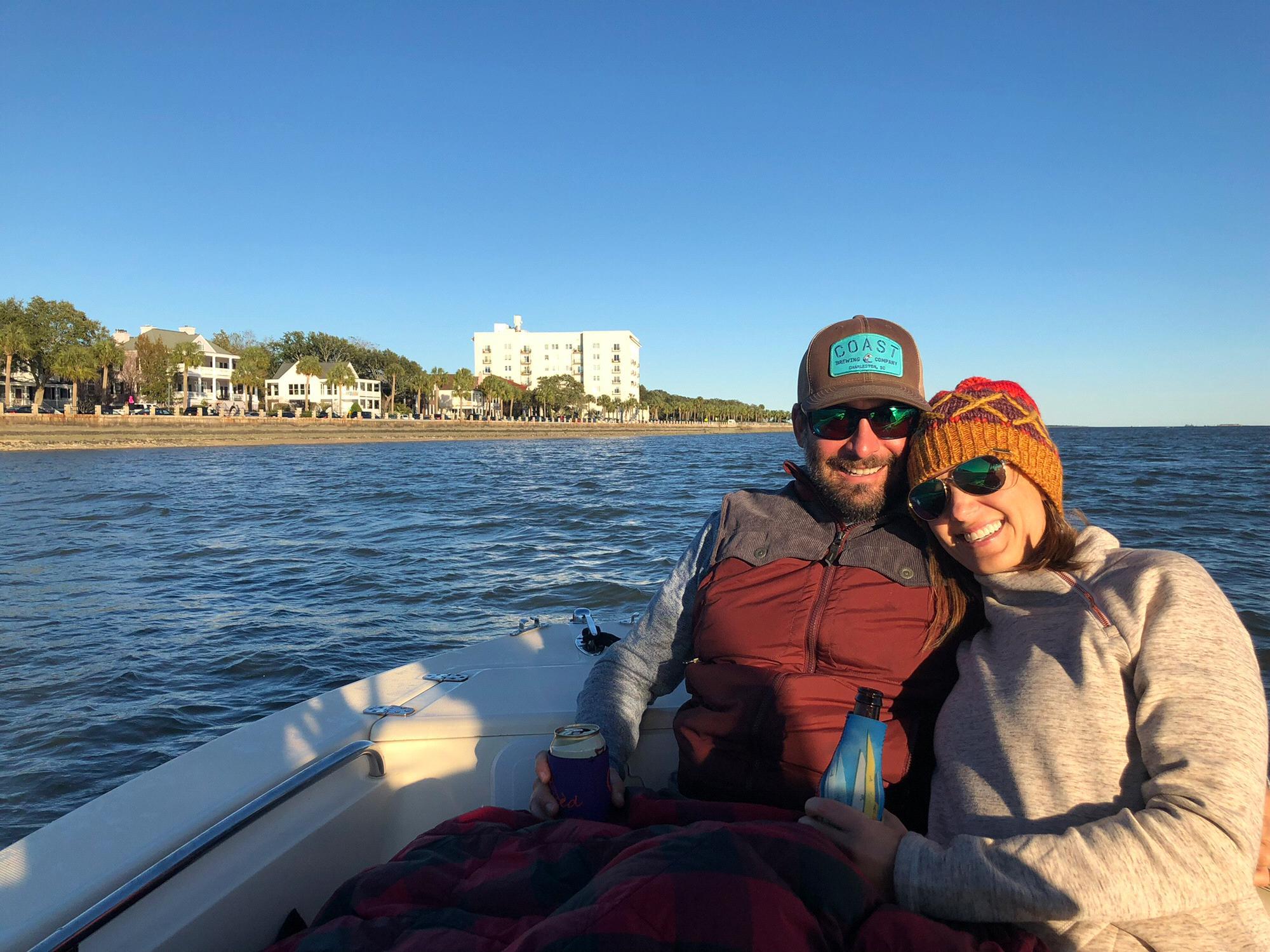 Winter boat ride on Charleston harbor.