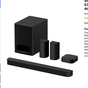 Sony - BRAVIA Theater System 6, 5.1ch with subwoofer, Dolby Atmos/DTS:X compatible - Black