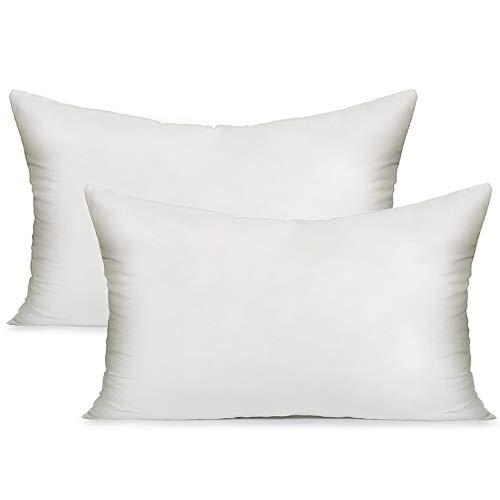 MIULEE Set of 2, 12x20 Pillow Inserts Soft Square Throw Pillow Form Inserts Premium White Sham Stuffer