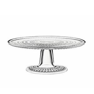 Iittala Kastehelmi 9.5-Inch Footed Cake Stand in Clear