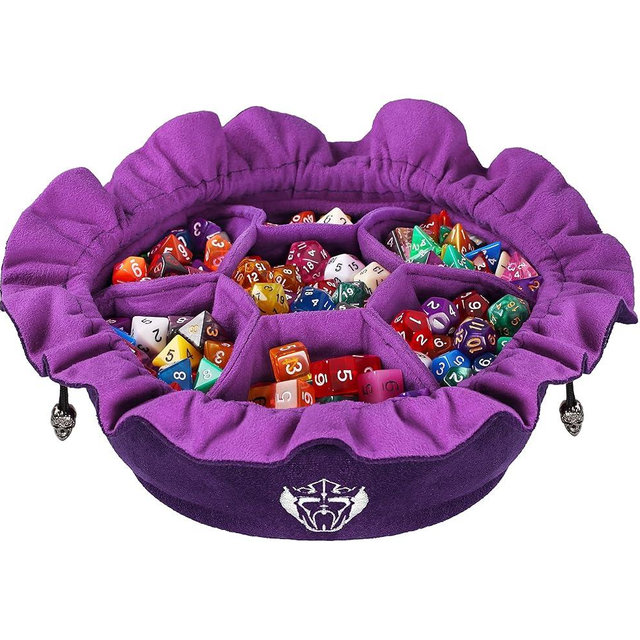 CardKingPro Immense Dice Bags with Pockets - Purple - Capacity 150+ Dice - Great Organizer for Dice Hoarders, Perfect for Dungeons and Dragons [Patented Design]